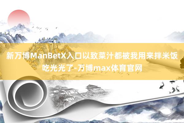 新万博ManBetX入口以致菜汁都被我用来拌米饭吃光光了-万博max体育官网