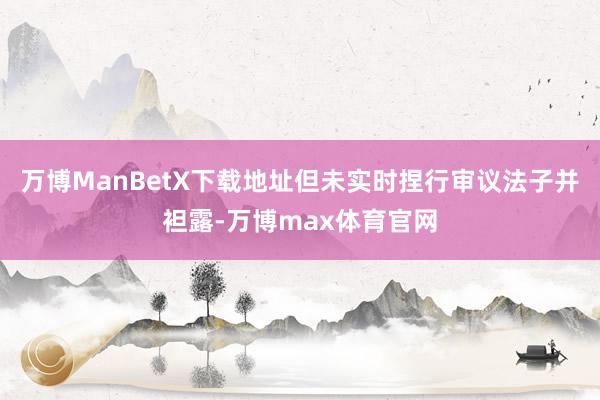 万博ManBetX下载地址但未实时捏行审议法子并袒露-万博max体育官网