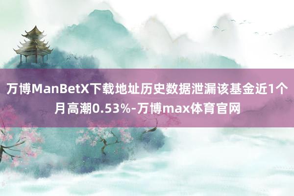 万博ManBetX下载地址历史数据泄漏该基金近1个月高潮0.53%-万博max体育官网