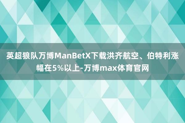 英超狼队万博ManBetX下载洪齐航空、伯特利涨幅在5%以上-万博max体育官网