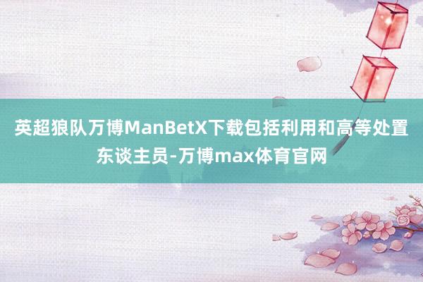 英超狼队万博ManBetX下载包括利用和高等处置东谈主员-万博max体育官网