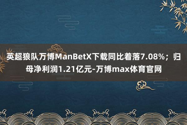 英超狼队万博ManBetX下载同比着落7.08%；归母净利润1.21亿元-万博max体育官网