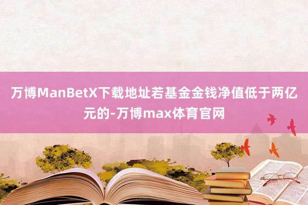 万博ManBetX下载地址若基金金钱净值低于两亿元的-万博max体育官网