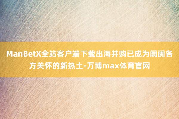 ManBetX全站客户端下载出海并购已成为阛阓各方关怀的新热土-万博max体育官网