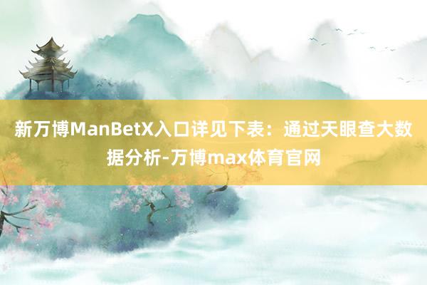 新万博ManBetX入口详见下表:通过天眼查大数据分析-万博max体育官网