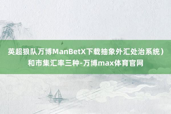英超狼队万博ManBetX下载抽象外汇处治系统）和市集汇率三种-万博max体育官网