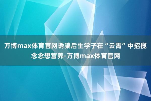 万博max体育官网诱骗后生学子在“云霄”中招揽念念想营养-万博max体育官网